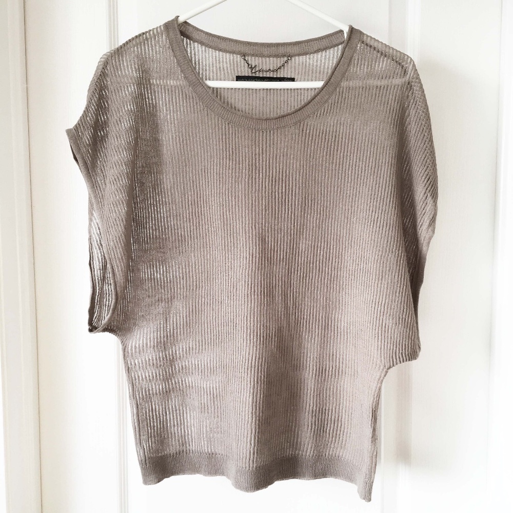 LINE BRAND Chrome Series Open Knit Cap Sleeve Top